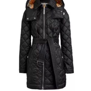 Burberry finsbridge baughton quilted black hooded jacket